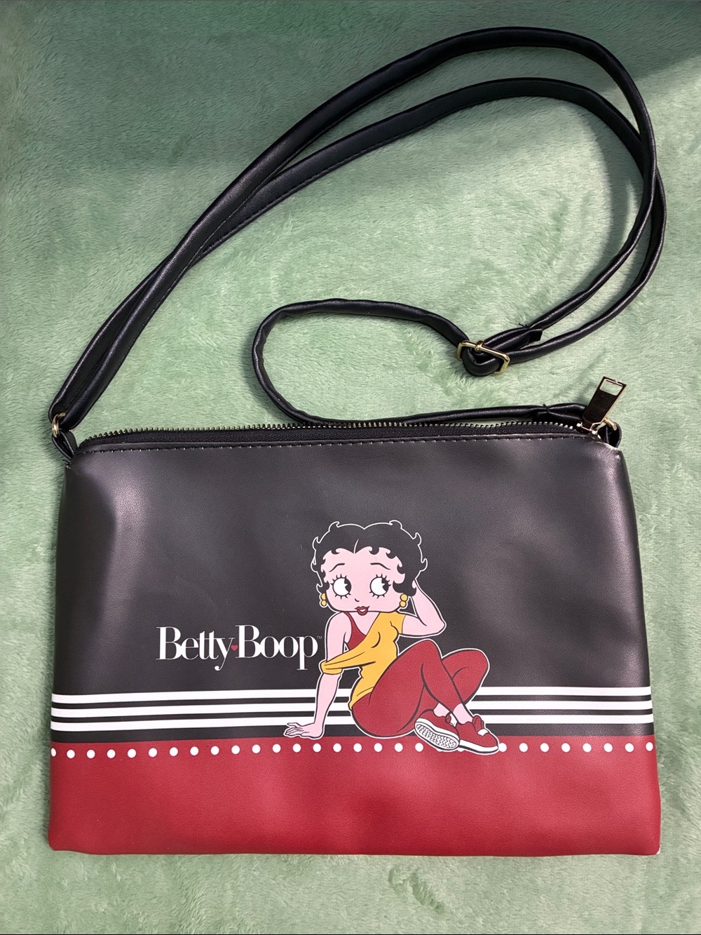 Betty Boop Black, Red & Yellow Sasha Handbags Crossbody Bag